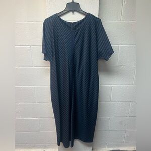 Lane Bryant Navy Striped Midi Dress